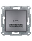 USB розетка Schneider Electric Asfora EPH2700262 (сталь)