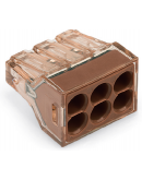 Клемма для распределительных коробок WAGO  на 6 проводов 773-606 коричневая