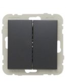 Двухклавишный лестничный выключатель Logus 21101 TIS 10АХ 250В (серый)