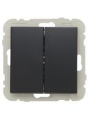 Двухклавишный выключатель Logus 21061 TPM 10АХ 250В (черный матовый)