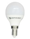 LED лампочка P-5-4200-14 5Вт Евросвет 4200К шар, Е14