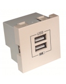 Механізм подвійної USB розетки Logus 45439 SPE CHARGER TYPE «A» (перли)