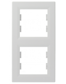 Рамка 2-местная вертикальная белая Asfora, EPH5810221