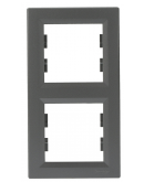 Рамка подвійна вертикальна сталь Asfora, EPH5810262