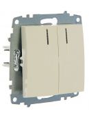 Двоклавішний вимикач ABB Cosmo 619-010300-203 з підсвічуванням (бежевий)