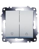 Двухклавишный выключатель для жалюзи ABB Cosmo 619-011000-216 (алюминий)