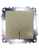 Одноклавішний вимикач ABB Cosmo 619-011400-201 з підсвічуванням (титан)