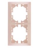 Рамка 2-місна вертикальна перлина-біла, Mira, Lezard