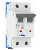 Двухполюсный автомат SEZ 62 C 63А 2P (PR62C63A)