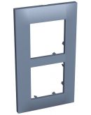 Вертикальная рамка Schneider Electric Altira ALB45743 2х45 (голубая)