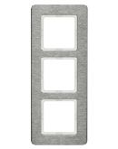 Тримісна вертикальна рамка Berker Q.7 10136083 (нержавіюча сталь)