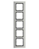 Пятиместная вертикальная рамка Berker B.7 10153606 (нержавеющая сталь/антрацит)