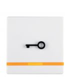 Одинарная клавиша выключателя Berker Q.x 16516069 с рельефным символом «Ключ» с линзой (полярная белизна)