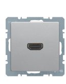 HDMI розетка Berker Q.x 3315436084 подключение сзади (алюминий)