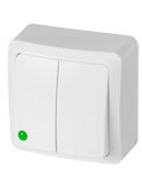 Двоклавішний вимикач Elektro-Plast Berg 3711-00 (білий)