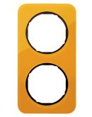 Двухместная рамка Berker R.1 10122334 (оранжевый/черная)