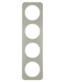 Четырехместная рамка Berker R.1 10142114 (нержавеющая сталь/полярная белизна)