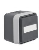 Выключатель кнопочный Berker W.1 50763555 с полем для надписи с подсветкой IP55 (серый)