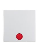 Клавіша одинарна з червоною лінзою, полярна білизна матова, Berker S.1/B.3/B.7