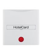 Накладка карточного выключателя для гостиниц с оттиском и красной линзой, полярная белизна Berker S.1