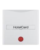 Накладка карточного выключателя для гостиниц с оттиском и красной линзой, полярная белизна матовая Berker S.1/B.3/B.7