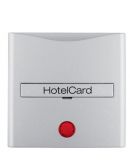 Накладка карточного выключателя для гостиниц с оттиском и красной линзой, алюминий Berker B.3/B.7