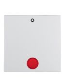 Клавіша одинарна з написом "0" з червоною лінзою, полярна білизна матова, Berker S.1/B.3/B.7