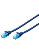 Синий патч-корд cat.5e UTP (0.5м) AWG 26/7 CCA PVC Digitus DK-1512-005/B