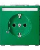 Механізм розетки SCHUKO із заслінками зелений 16А Merten, MTN2303-4004