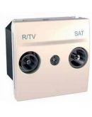 R-TV/SAT розетка прохідна, слонова кістка Schneider Electric