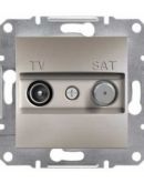 Розетка TV-SAT проходная без рамки бронза Asfora, EPH3400269