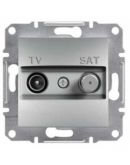 Розетка TV-SAT проходная 8dB без рамки алюминий Asfora, EPH3400361