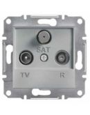 Розетка TV-R-SAT проходная без рамки алюминий Asfora, EPH3500261