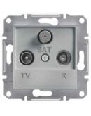 Розетка TV-R-SAT прохідна 8dB без рамки алюмінію Asfora, EPH3500361