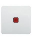 Клавіша 1-клавішного вимикача із червоною лінзою, біла, Hager, Polo.Optima