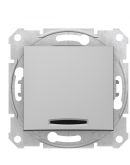 Одноклавишный двухполюсный выключатель Schneider Electric Sedna SDN0201160 с индикацией (алюминий)