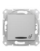 Выключатель кнопочный Schneider Electric Sedna SDN1600460 с символом «Звонок» с подсветкой (алюминий)