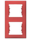 Двухпостовая вертикальная рамка Schneider Electric Sedna SDN5801141 (красная)