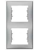 Двухпостовая вертикальная рамка Schneider Electric Sedna SDN5801160 (алюминий)