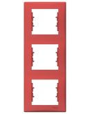 Трехместная вертикальная рамка Schneider Electric Sedna SDN5801341 (красная)