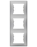 Трехместная вертикальная рамка Schneider Electric Sedna SDN5801360 (алюминий)