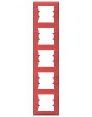 Пятиместная вертикальная рамка Schneider Electric Sedna SDN5801541 (красная)