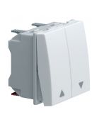 Двухклавишный выключатель жалюзи фиксатор Hager Systo WS300 2М (белый)