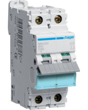 Автоматичний вимикач Hager NBN263 2P 10кА B-63A 2M