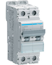 Автоматичний вимикач Hager NCN525 1P+N 10кА C-25A 2M
