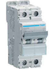 Автоматичний вимикач Hager NDN200 2P 10кА D-0,5A 2M