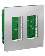 Встраиваемая установочная коробка Schneider Electric NU172430 Unica System+ 2х2 (алюминий)