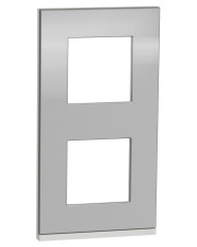 Вертикальна двопостова рамка Schneider Electric NU6004V80 Unica Pure (алюміній)