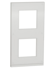Вертикальная двухпостовая рамка Schneider Electric NU6004V85 Unica Pure (белое стекло)