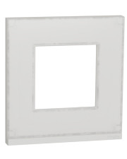 Горизонтальна однопостова рамка Schneider Electric NU600285 (біле скло/білий)
